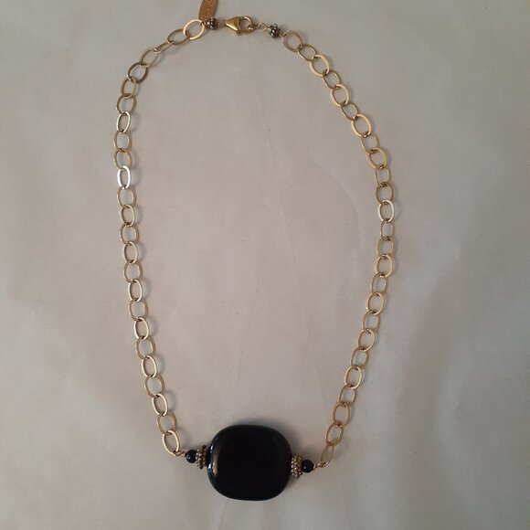 Vannesa Tosoni Plated Silver with Black Stone Necklace - Picture 5 of 10